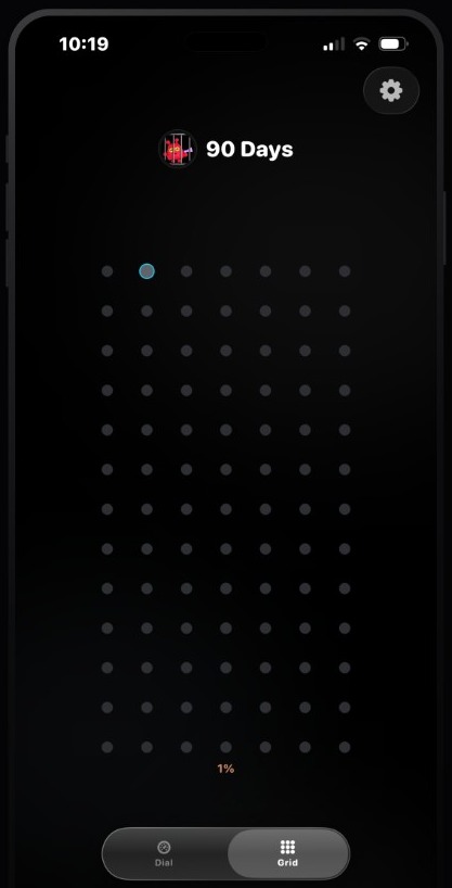 The Grid before: keep your word and turn the grid white, starting at 1%